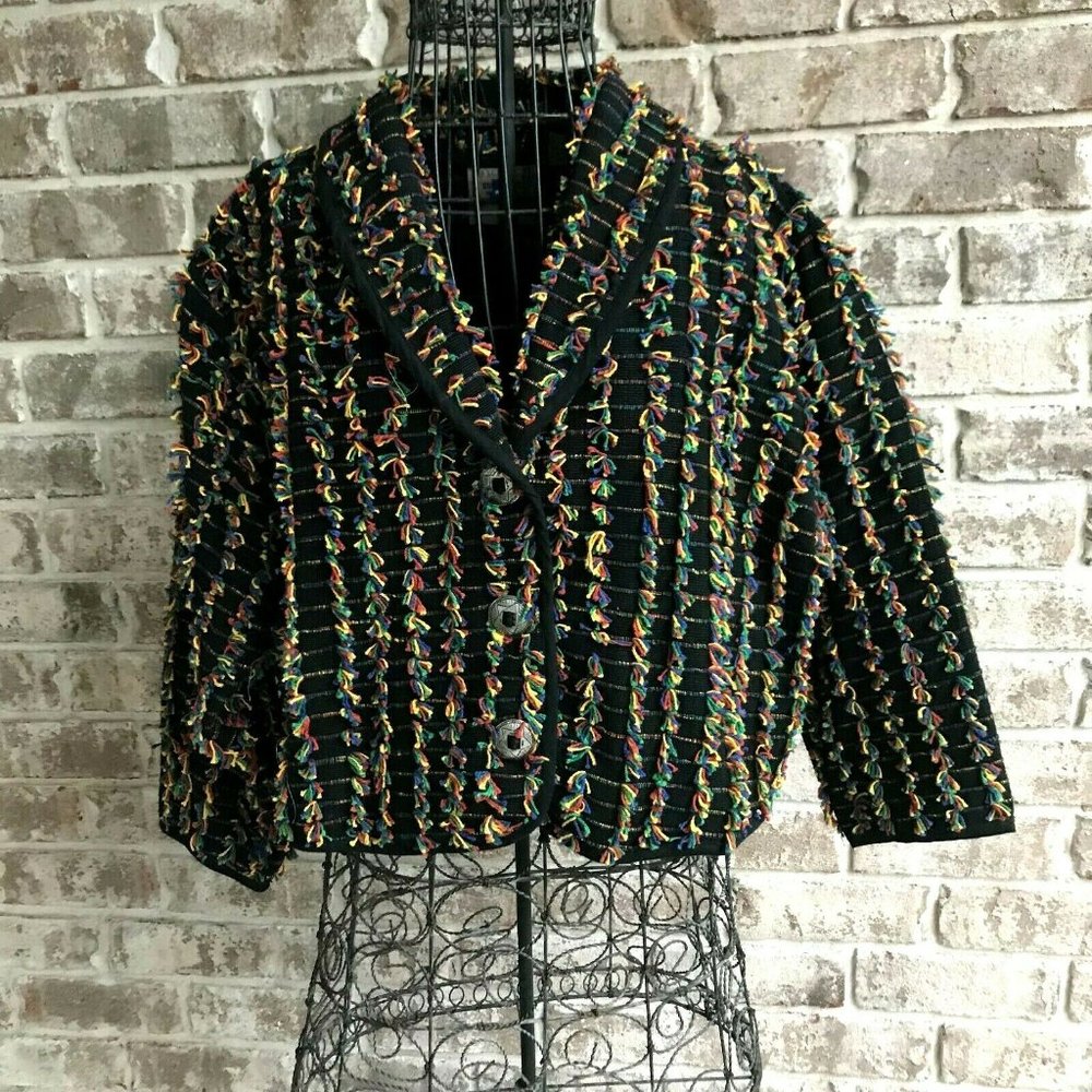 Don't Mess with Texas Jacket Blazer Large Multi Color Concho Buttons Vin…